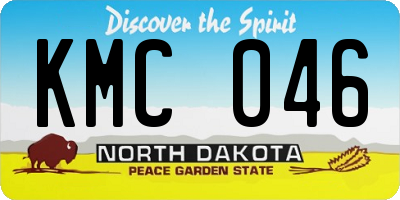 ND license plate KMC046