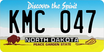 ND license plate KMC047