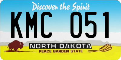ND license plate KMC051