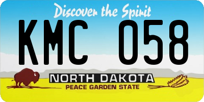 ND license plate KMC058