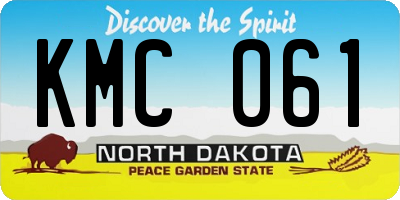 ND license plate KMC061