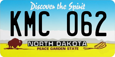 ND license plate KMC062