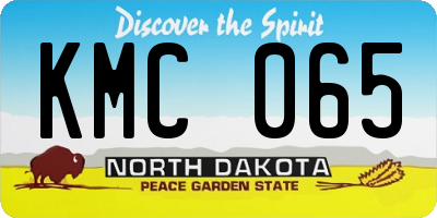 ND license plate KMC065