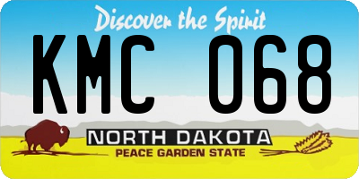 ND license plate KMC068