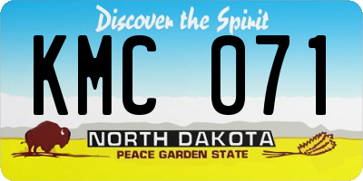 ND license plate KMC071