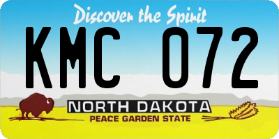 ND license plate KMC072