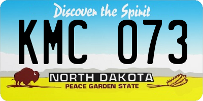 ND license plate KMC073