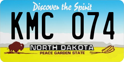 ND license plate KMC074