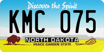 ND license plate KMC075