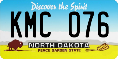ND license plate KMC076