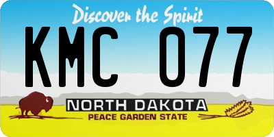 ND license plate KMC077