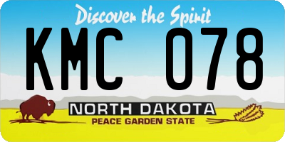 ND license plate KMC078