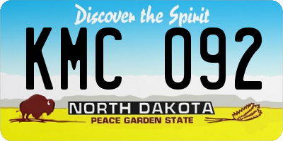 ND license plate KMC092