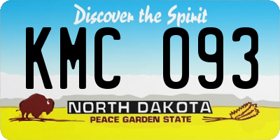 ND license plate KMC093