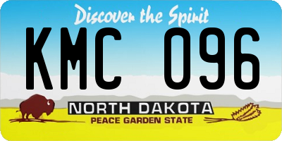 ND license plate KMC096