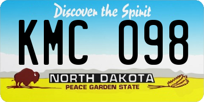 ND license plate KMC098