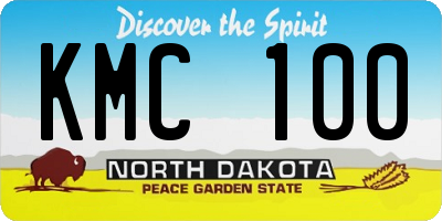 ND license plate KMC100