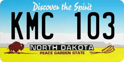 ND license plate KMC103