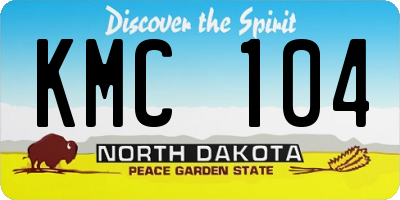 ND license plate KMC104