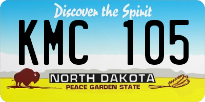 ND license plate KMC105