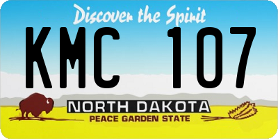 ND license plate KMC107