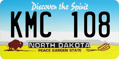 ND license plate KMC108