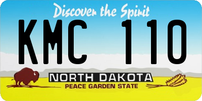 ND license plate KMC110