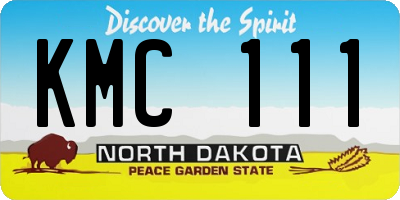 ND license plate KMC111
