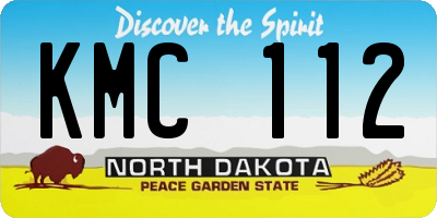 ND license plate KMC112