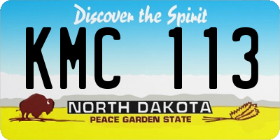 ND license plate KMC113