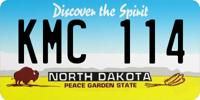 ND license plate KMC114