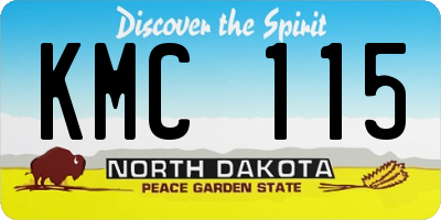 ND license plate KMC115