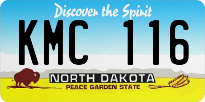 ND license plate KMC116