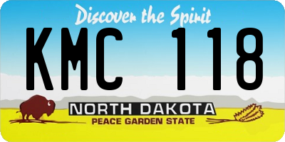 ND license plate KMC118