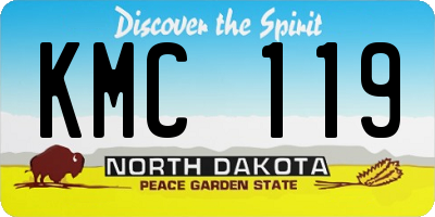 ND license plate KMC119