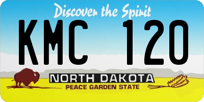 ND license plate KMC120