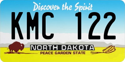 ND license plate KMC122
