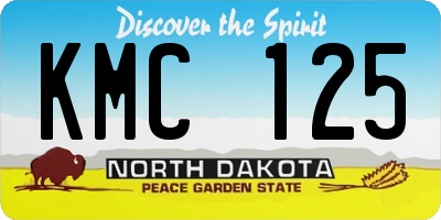 ND license plate KMC125