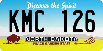 ND license plate KMC126