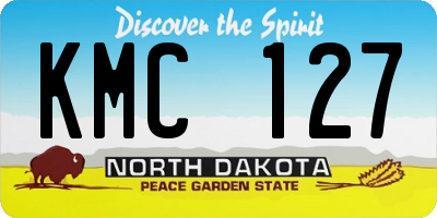 ND license plate KMC127