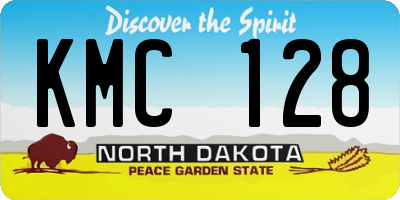 ND license plate KMC128