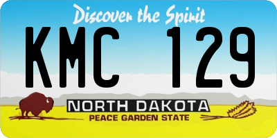ND license plate KMC129