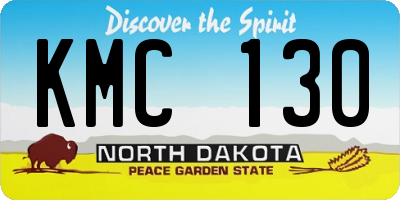 ND license plate KMC130