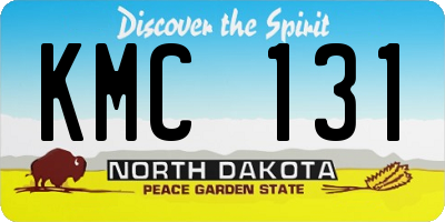 ND license plate KMC131