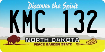 ND license plate KMC132