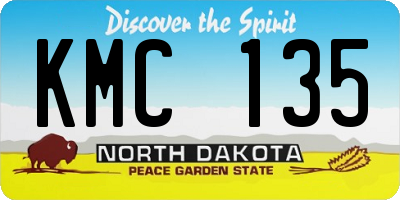 ND license plate KMC135
