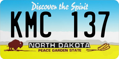 ND license plate KMC137