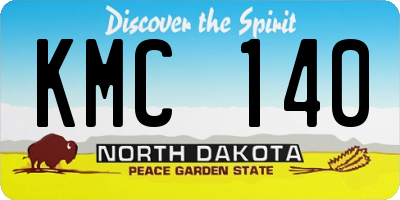 ND license plate KMC140