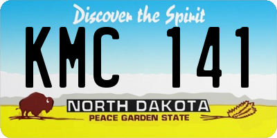 ND license plate KMC141