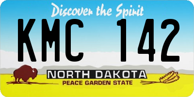 ND license plate KMC142